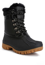 Load image into Gallery viewer, Capucine Fur Collar Contrasting Lug Sole Boots
