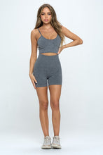 Load image into Gallery viewer, Seamless Sleeveless Crop Top and Biker Short Set
