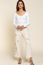 Load image into Gallery viewer, Studded Ribbed V-Neck Top
