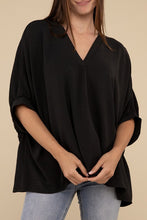 Load image into Gallery viewer, Woven Airflow V-Neck Puff Half Sleeve Top
