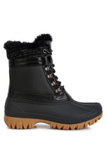Load image into Gallery viewer, Capucine Fur Collar Contrasting Lug Sole Boots
