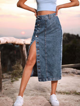 Load image into Gallery viewer, Denim midi skirt
