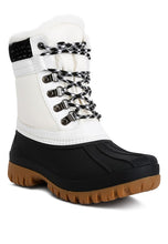 Load image into Gallery viewer, Capucine Fur Collar Contrasting Lug Sole Boots

